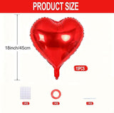 Heart Shaped Red Foil Balloons 15 Pack 18 Inch Valentines Day Party Decor