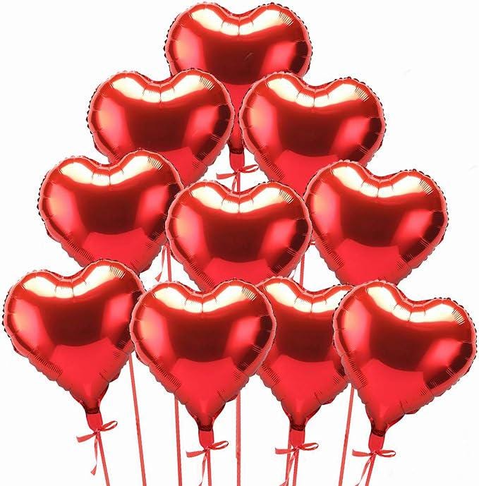 LOVE Heart Foil Balloons 45CM Red Valentines Wedding Birthday Party 10PCS