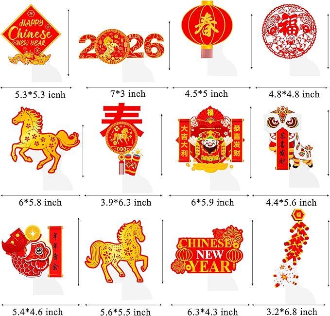 2026 Chinese New Year Honeycomb Centerpieces 12pcs Lunar Festival Party Table Decor