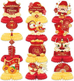 Chinese New Year Red Gold Honeycomb Centerpieces 12pcs Table Festival Decor