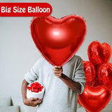 16 Pcs Valentines Day Balloons Red Heart 18 Inch and 32 Inch Foil Party Balloons