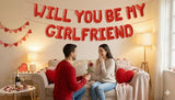 Will You Be My Girlfriend 16 Inch Red Foil Letter Balloons Valentines Banner