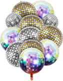 16 Pcs Disco Ball Balloons Colorful Birthday Party Decorations 50s 90s