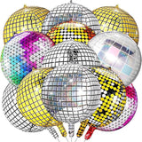 12 Pcs 4D Disco Ball Balloons, Colorful Party Decorations