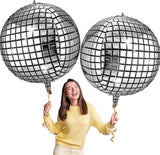 Large Silver Disco Ball Balloons (12 Pcs, 32 Inch)