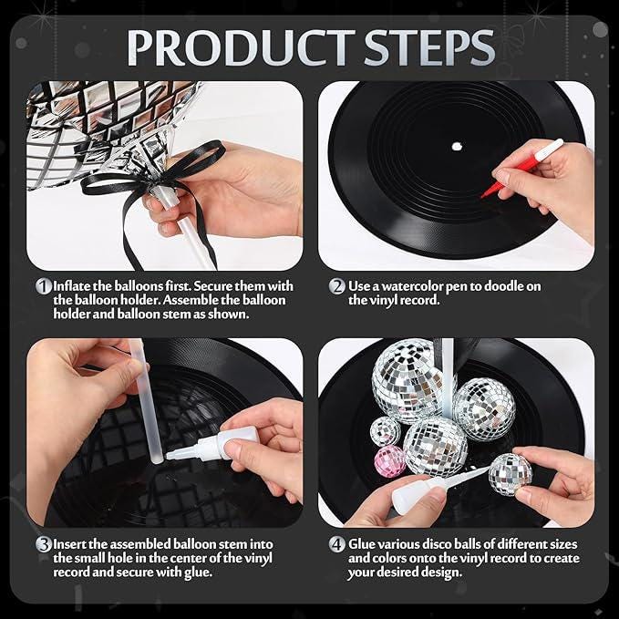 Disco Ball Balloon Centerpiece Kit, 78 Pcs Party Decorations
