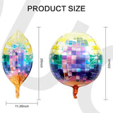 Rainbow Disco Ball Balloons, 4D Metallic Party Decorations (6 Pcs)