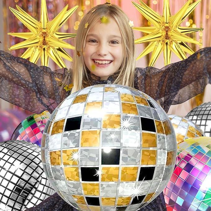 Disco Ball & Star Balloon Set, Party Decorations
