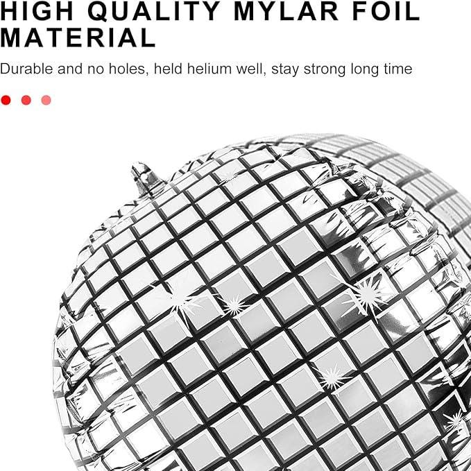 20 Pack Large Disco Ball Balloons 32 22 10 Inch Silver Metallic Party Decorations