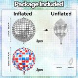 6pcs 22 Inch Colorful Disco Ball Balloons Silver Blue Red Foil Party Decorations