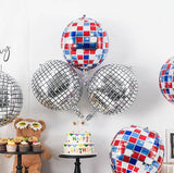 6pcs 22 Inch Colorful Disco Ball Balloons Silver Blue Red Foil Party Decorations