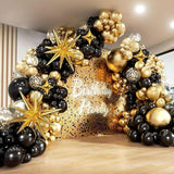 Black Gold Balloon Arch Kit 117 Pcs Metallic Confetti Balloons for Party 2026