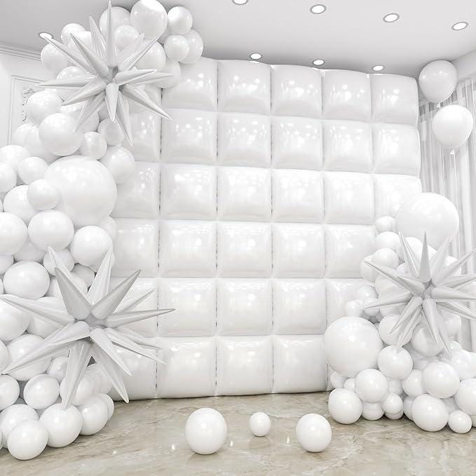 36 Pcs White Square Foil Balloons with 79 Pcs Garland Arch Kit for Party Decorations