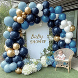 Navy Blue White Balloon Garland Double Stuffed Balloons for Birthday Wedding Party Decorations
