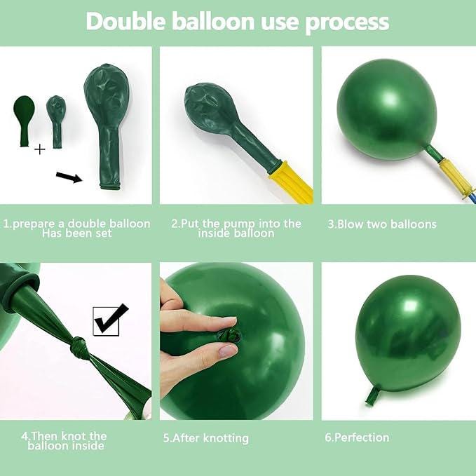 Dark Green Balloon Garland Double Stuffed Emerald Balloons for Birthday Wedding Party Decorations