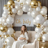 Pearl White Balloon Arch Kit 129pcs Double Stuffed Balloons for Wedding Birthday Party Decorations