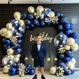 Royal Blue Gold Balloon Arch Double Stuffed Balloons for Birthday Wedding Party Decorations