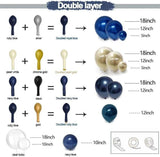 Royal Blue Gold Balloon Arch Double Stuffed Balloons for Birthday Wedding Party Decorations