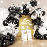 Black White Balloon Garland Arch Kit 200pcs Stars Confetti Balloons for Party Decorations