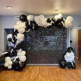 Black White Balloon Garland Arch Kit 200pcs Stars Confetti Balloons for Party Decorations