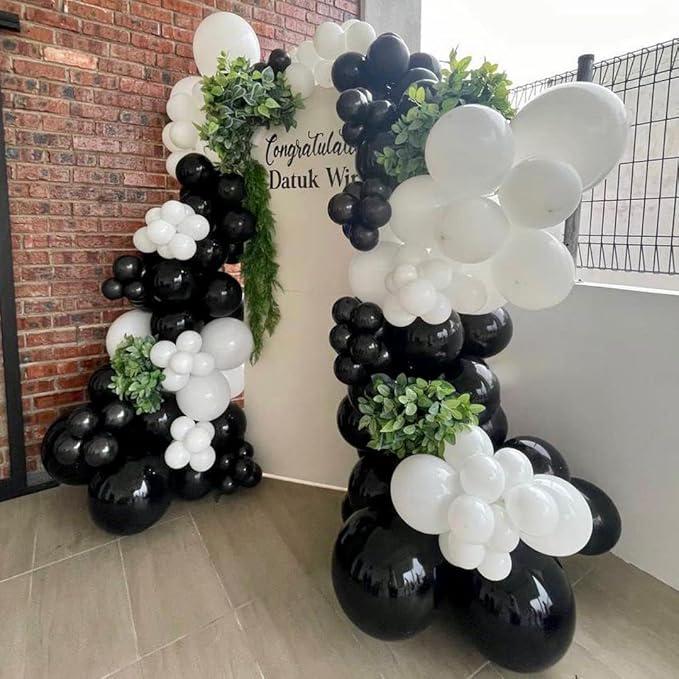 Black White Balloon Garland Arch Kit 200pcs Stars Confetti Balloons for Party Decorations