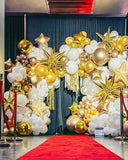 White Gold Balloon Arch Kit 146pcs Stars Metallic Balloons for Birthday Anniversary Party Decorations