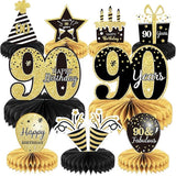 90th Birthday Table Centerpieces 9 Pieces Honeycomb Party Decorations for Adults