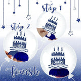 12 Pieces Blue and Silver Birthday Table Centerpieces Honeycomb Decorations
