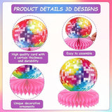 12 Pieces Disco Ball Table Centerpieces Honeycomb Party Decorations for 70s 80s Theme