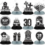 RIP to My 20s Birthday Black White Honeycomb Centerpieces Table Decorations