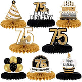 Happy 75th Birthday Honeycomb Table Centerpieces Set Party Decorations
