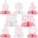 Snowflake Honeycomb Table Centerpieces Pink Winter Onederland First Birthday Decorations for Girls