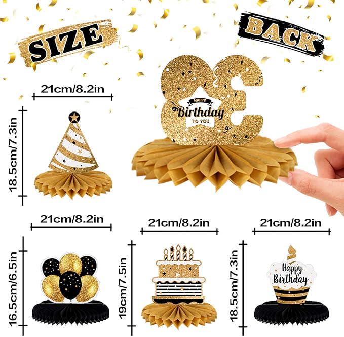 Happy 38th Birthday Honeycomb Table Centerpieces Party Decorations