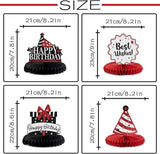 Happy 19th Birthday Decorations Red Glitter Honeycomb Table Centerpieces