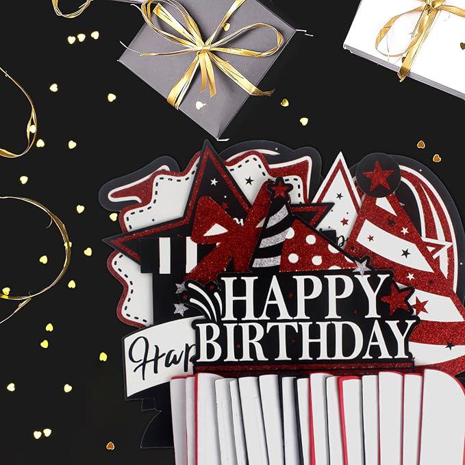 Happy 19th Birthday Decorations Red Glitter Honeycomb Table Centerpieces