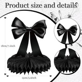 9 Pcs Black Bow Honeycomb Centerpieces Birthday Graduation Party Table Decorations