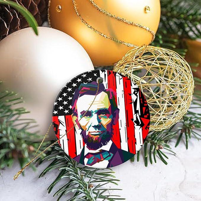 Funny Abraham Lincoln Hanging Ornament Christmas Tree Winter Party Decor