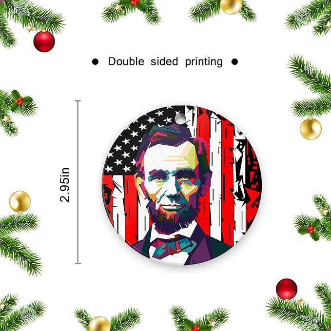 Funny Abraham Lincoln Hanging Ornament Christmas Tree Winter Party Decor