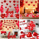 Valentines Day Decorations Red Heart Balloons Rose Petals Hanging Swirls for Wedding
