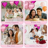 Hot Pink Mixed Heart Balloons 15 Pcs 18 Inch Love Balloons Valentines Birthday Wedding Party