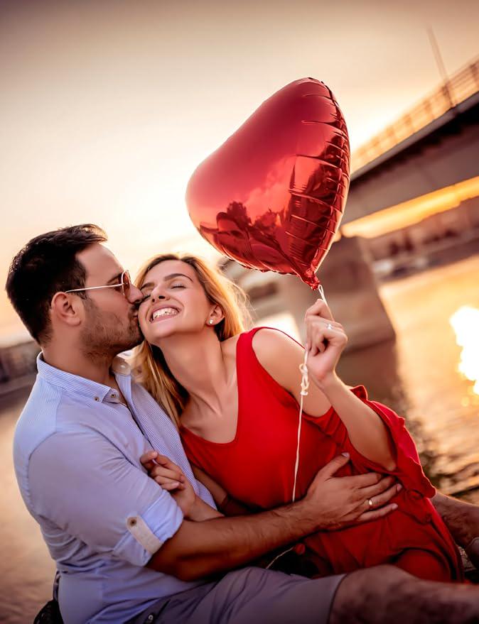 I Love You Balloons and Heart Balloon Kit with Rose Petals for Valentines Day Wedding Anniversary Party