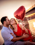 I Love You Balloons and Heart Balloon Kit with Rose Petals for Valentines Day Wedding Anniversary Party
