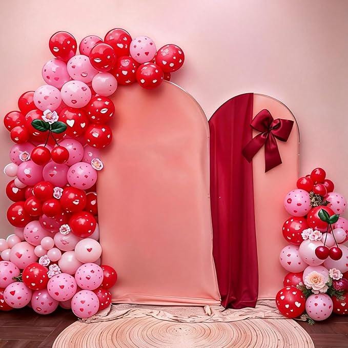 Red Pink Printed Balloons Light Pink and Red Lip Kiss Balloons for Valentines Day Party Wedding Decor