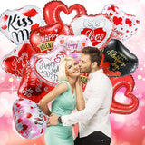 60 Pcs Valentines Day Balloon Set 18 Inch Heart Foil Balloons I Love You Party Decor