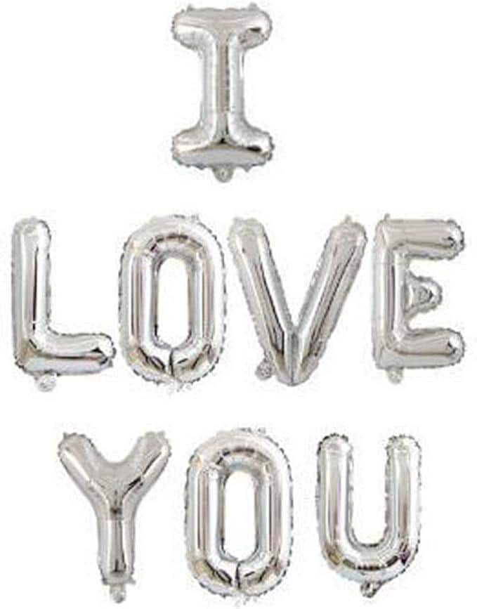 I Love You Letter Foil Balloons for Valentines Day Wedding Anniversary Party Decor