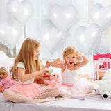24 White Heart Balloons 18 Inch Love Valentines Wedding Birthday Party Decor