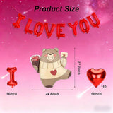 16 Inch I Love You Balloons Red Heart Confession Bear Valentines Wedding Party Decor