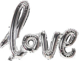 Large Silver Love Balloons Banner 42 Inch Mylar Foil Wedding Party Decor