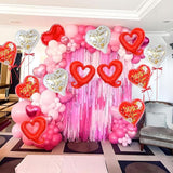 Valentine Balloons Red White I Love You 18 Inch 16 Pcs Heart Party Decor