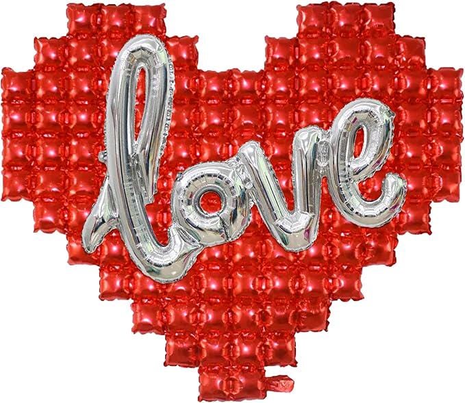 54 Inch Heart and 43 Inch Love Balloons Valentines Day Romantic Party Decor